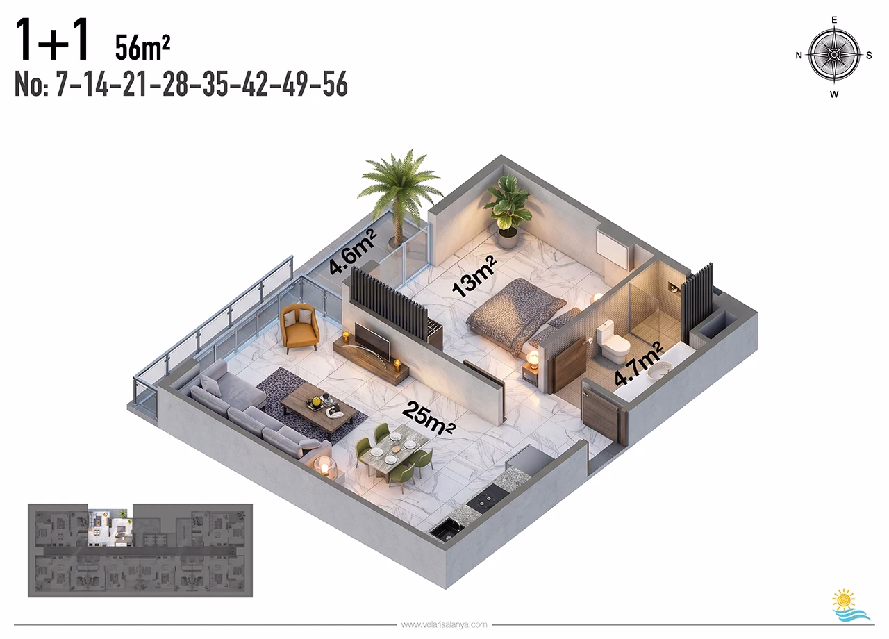 1+1 Normal Floor Plan