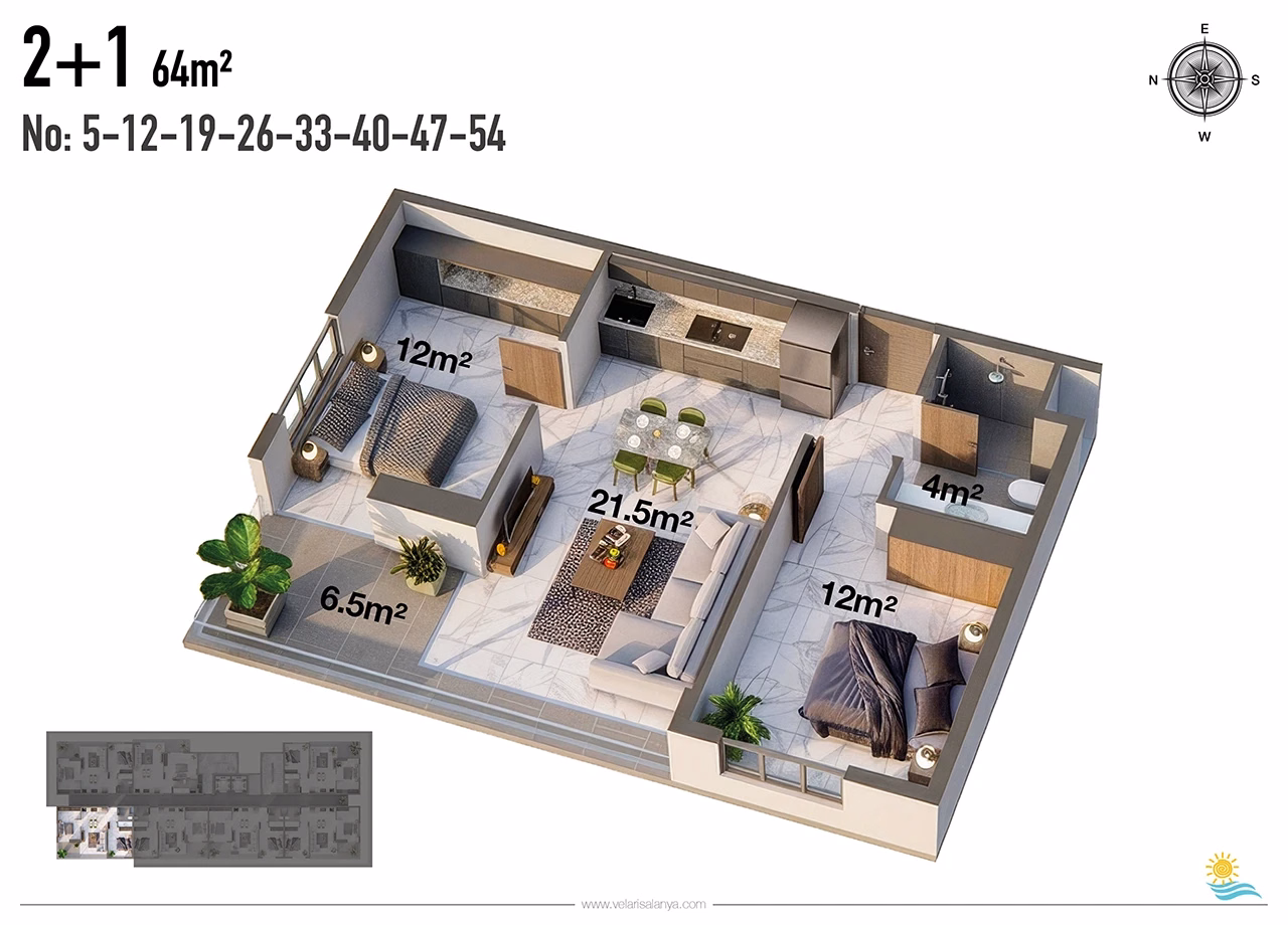 2+1 Normal Floor Plan